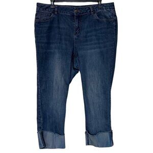 Westport Signature Fit Medium Wash Denim Cropped Pants Women's Size 14W